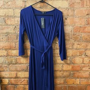 Lulu’s Blue Wrap Maxi Dress